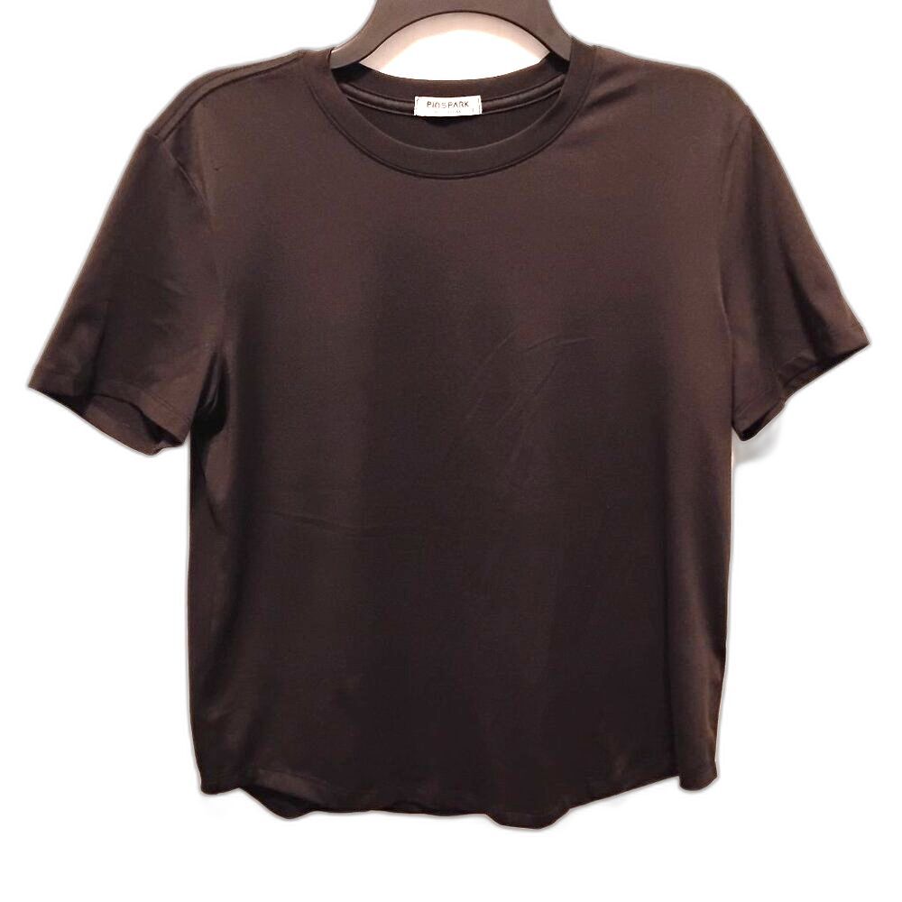 PINSPARK Soft Workout Top Short Sleeve Athletic Size Small Black